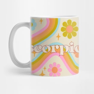 Scorpio 70s Rainbow with Flowers Mug